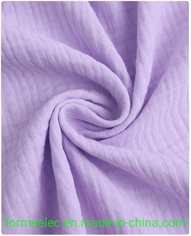 Textile Fabrics Garment Cloth 120g 40s Double Layer Gauze Crepe Fabric Cotton Seersucker