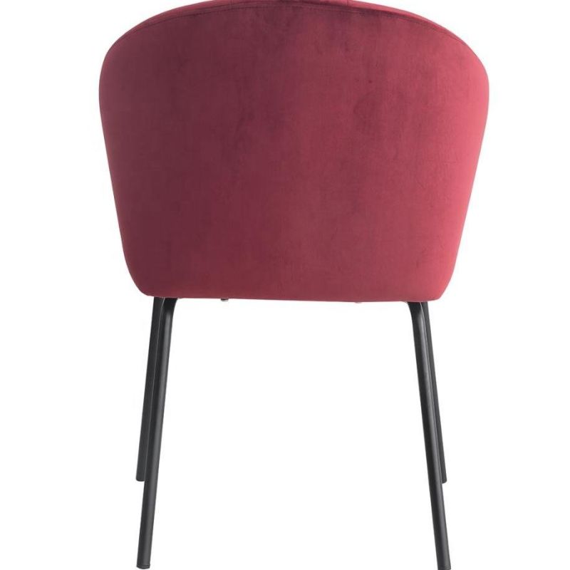 Green Velvet Fabric Chair Comfortable Antique Armchair Modern Luxury Style Wood Legs High Back Dining Chair