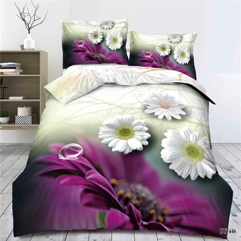 Home Textile Custom Cheap 100% Polyester Microfiber Printed Fabric Bed Comforter Set, Bed Sheet Set