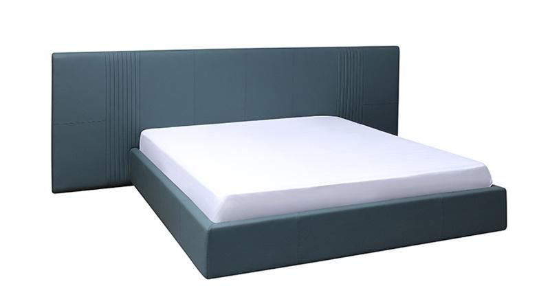 Zhida Customize 5 Star Modern Hotel Furniture Fabric Headboard Bedroom Set Apartment Queen King Size Flat Bed