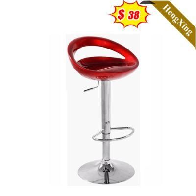 Minimalist PU Leather Swivel Adjustable Cafe Furniture High Middle Back Bar Stool Chair