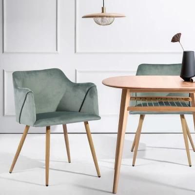 Armed Home Furniture Kitchen Living Upholstered Velvet Dining Chairs