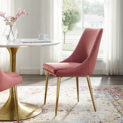 Modern Low-Rise Armrest Upholstered Accent Velvet Dining Chair