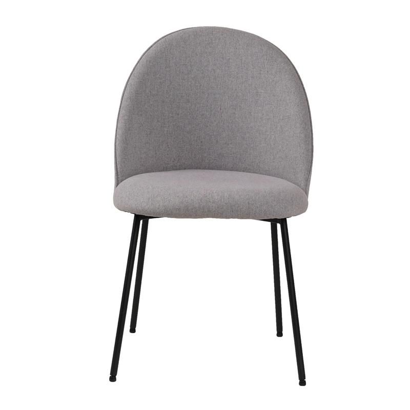 Breathable Linen Grey Fabric Chair with Precision Sewing Thread Back Family Restaurant Dining Chair