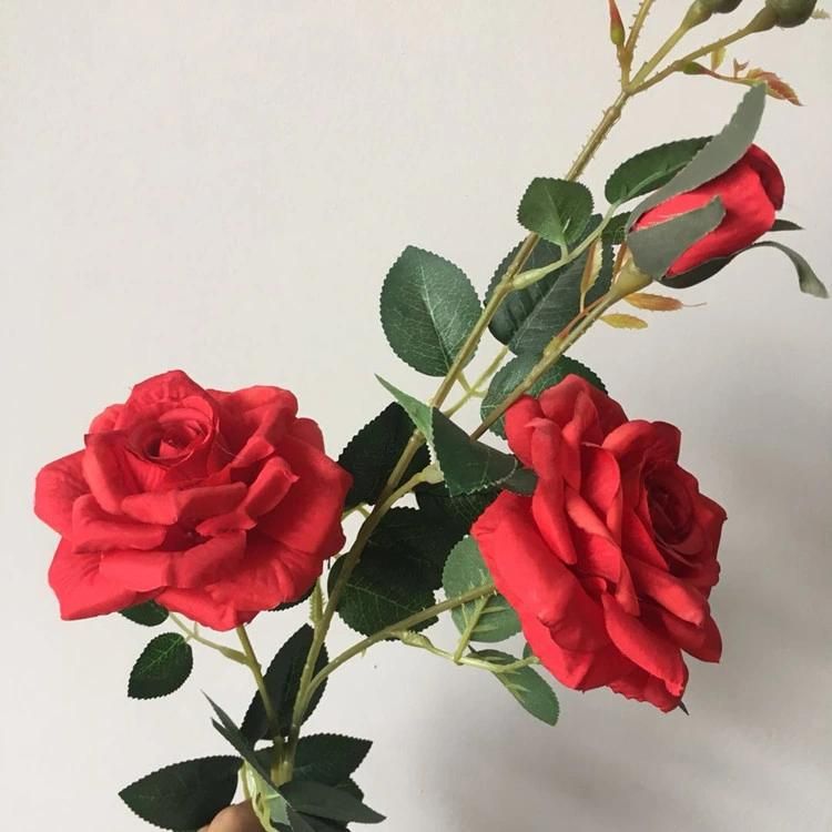 Factory Hotselling Different Design Silk Fabric Rose Artificial Flowers