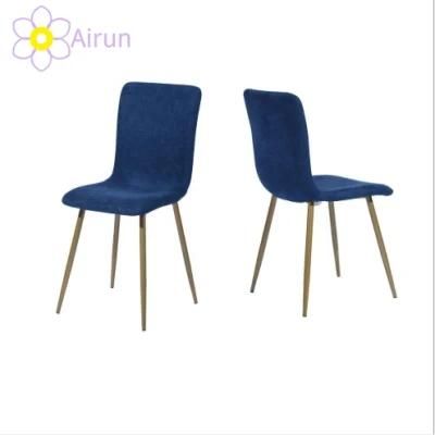 Modern Vetvel Fabric Metal Legs Dining Chair in Many Colors