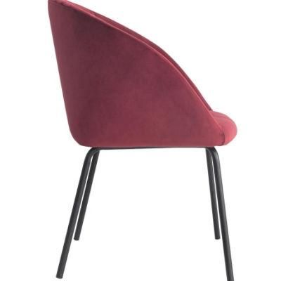 Luxury Modern Coffee Shop Leisure Pink Velvet Heart Chair Dining Chair