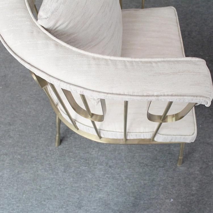 Gold Stainless Frame with Fabric Living Room Furniture Leisure Chair Hotel Furniture Chair