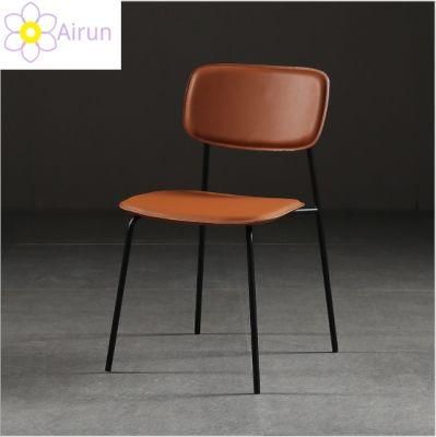 Nordic Light Luxury Iron Italian Minimalist Designer Fabric Chair Bakery Cafe Western Light Excessive Restaurant Chair