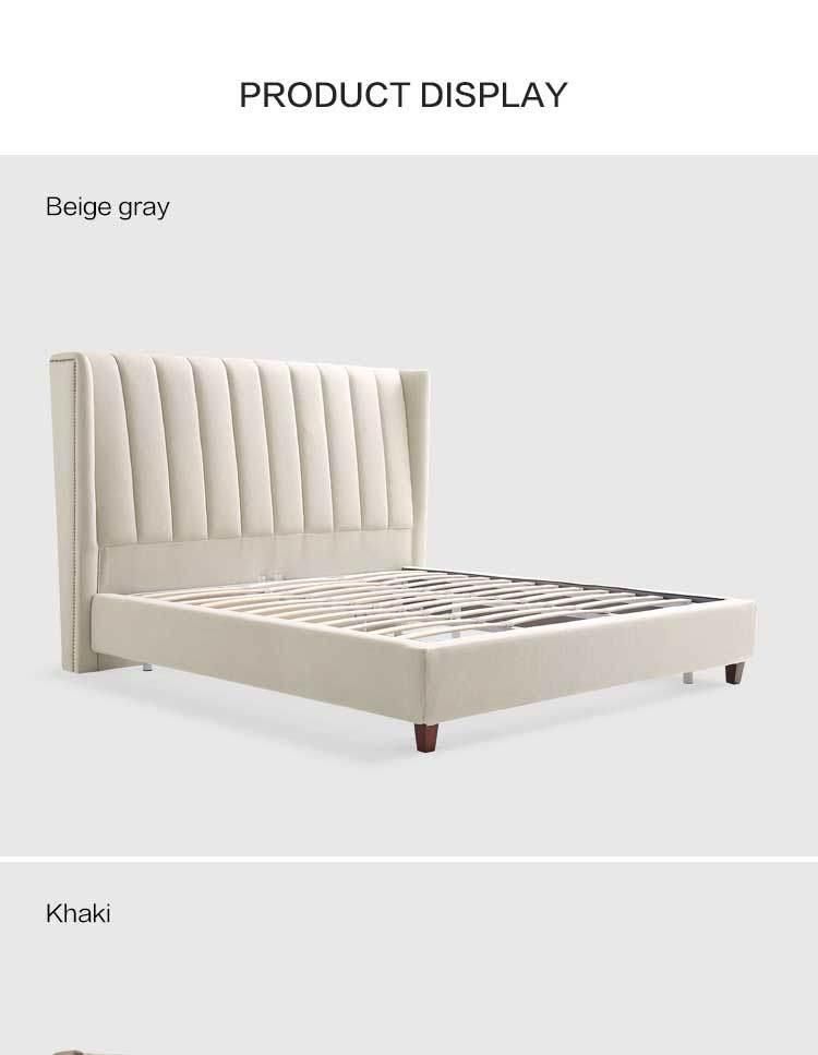 Linsy China Double Modern Fabric Bedroom Furniture King Bed Rax2a