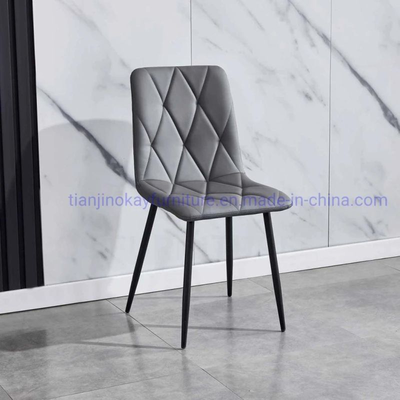 Kitchen Chairs Elvet Cover Soft Seat and Backrest Grey Upholstered Chairs