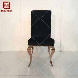 New Design Dining Room Furniture Stainless Steel Fabric Wedding Dining Chair