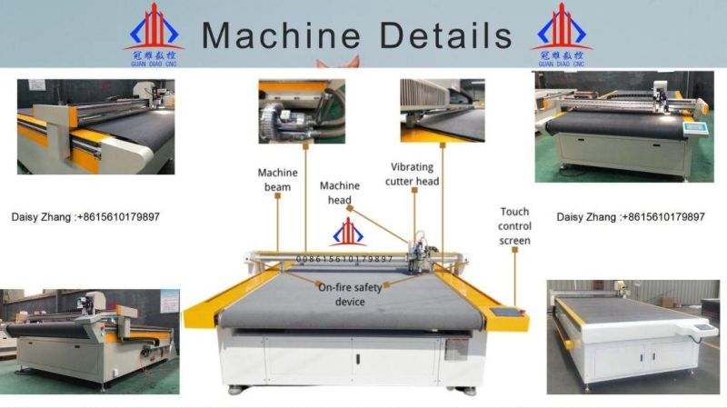 Guandiao CNC 2030 1625 Auto Feed CNC Vibrating Knife Fabric Cutting Machine for Cloth/ Leather/ Cotton Fabric