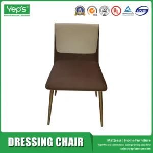 Fabric and Microfiber Dressing Chair with Metal Brass Legs (YC548)