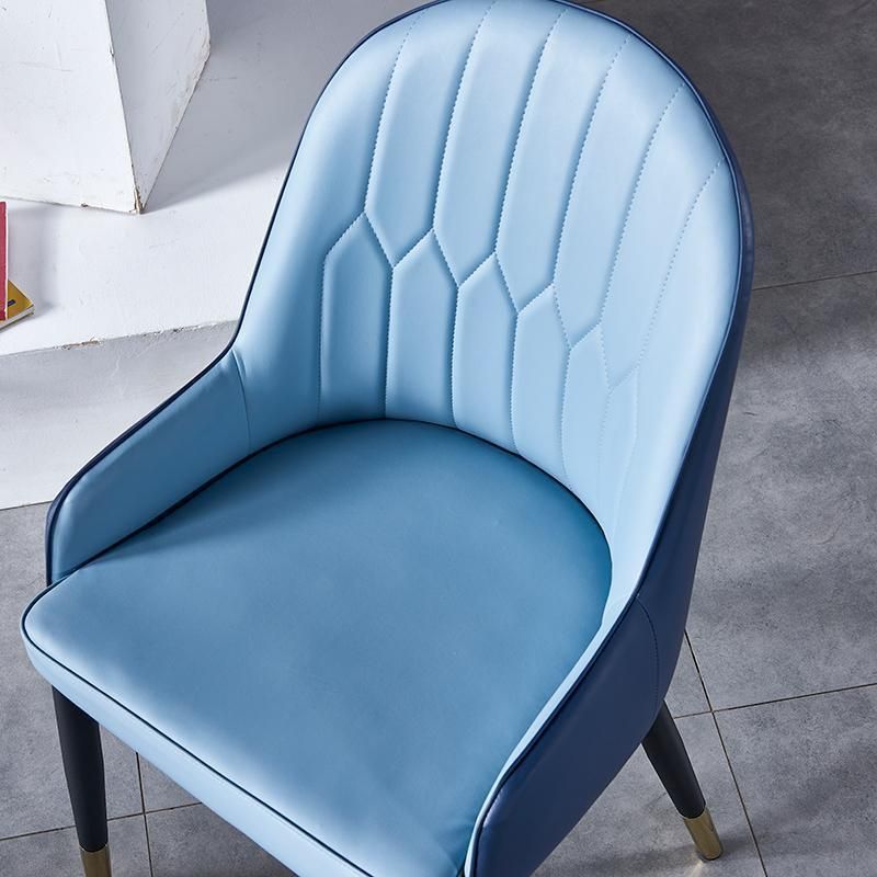 Wholesale Retro Accent Coffee Hotel White PU Leather Dining Chair