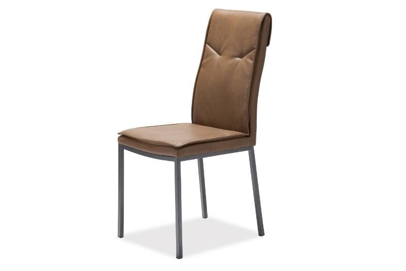Leisure Furniture Modern Simple Furniture Metal Legs PU Leather Dining Chair for Home