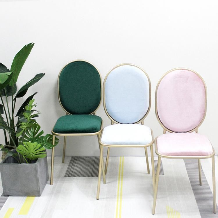Simple Luxury Backrest Designer Velvet Living Room Furniture Dining Chair