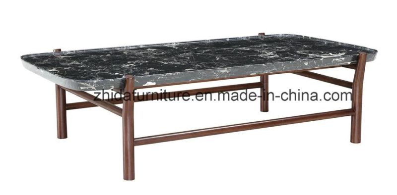 Modern Rectangle Black Marble Top Coffee Table