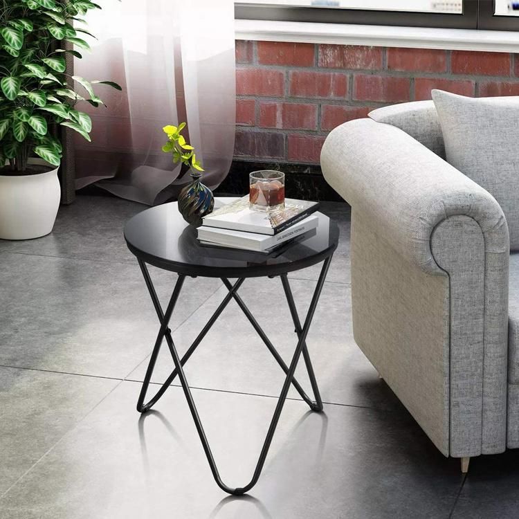 Nordic Home Outdoor Patio Furniture Glass Table Dining Table Coffee Table Side Table Sofa Table with Metal Frame
