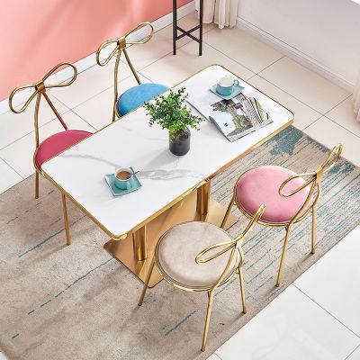 Hot Sale Metal Leg Chair Comfortable Colorful Fabric Dining Chair