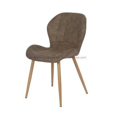 2021 Hot Sale Light Grey Fabric Dining Chair with Wood Transfered Legs