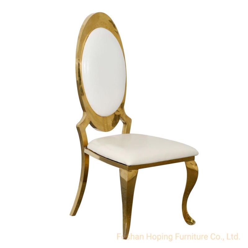 High Back Gold Steel Wholesale Modern Dining Wedding Chair for Restaurant