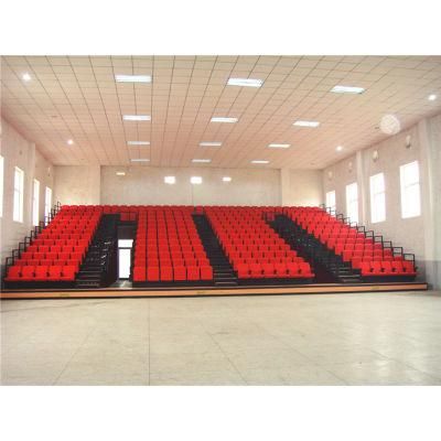 Rised Mounted Fabric Telescopic Bleachers Bleacher with Upholsterd Chair Fabric Seat Flip up Chair Electric Grandstand