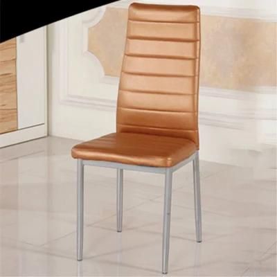 European Dining Chairs with Chrome Leg Modern Restaurant Dining Room Chairs with PU Leather Seat