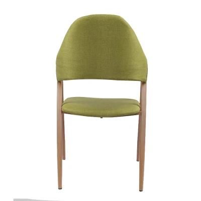Wholesale Dining Furniture PVC Heat Transfer Wooden Design Chair Green Fabric Dining Chair