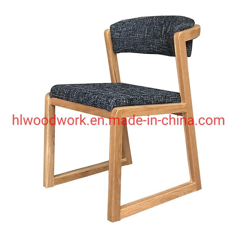 Dining Chair H Style Oak Wood Frame Grey Fabric Cushion Home furniture Modern Furniture