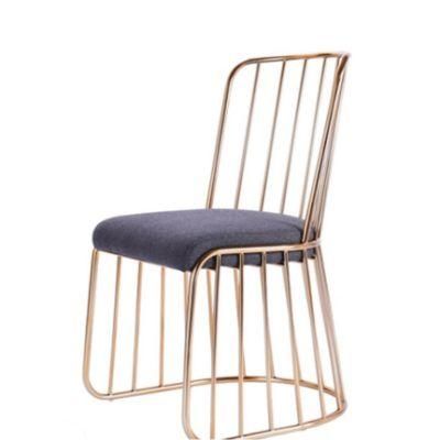 Velvet Nordic Dining Chair Modern Fabric with Metal Leg