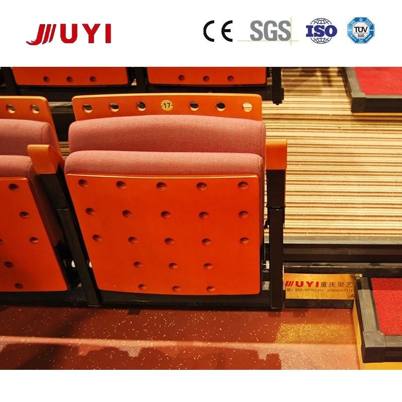 Electric Grandstand Telescopic Expand Bleacher Modern Factory Price Indoor Theater Bleacher Seating with Backs Fabric Seat with Wooden Shell