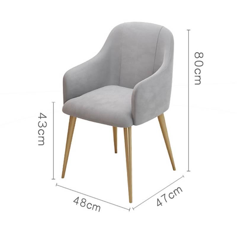 Stylish Fabric Dining Room Furniture Metal Frame Leisure Chair