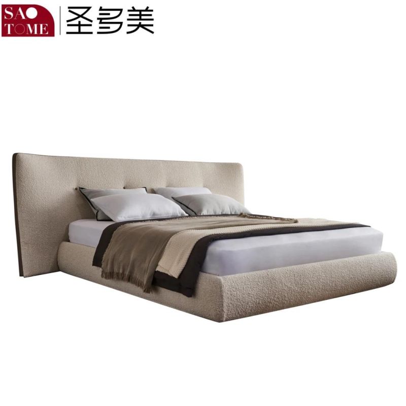 Modern Hotel Bedroom Furniture Set Fabric Grey 150m King Bed