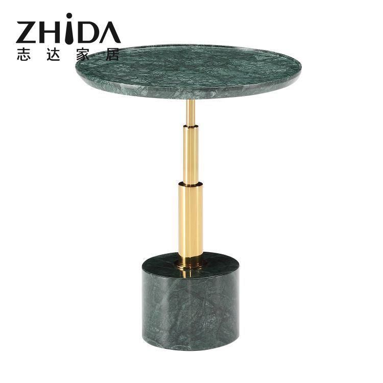 Modern Marble Top Bedside Table Living Room Home Furniture Luxury Stainless Steel Leg Flower Shape Sofa Side Table