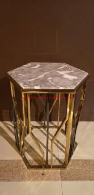 Modern Design Living Room Furniture Golden Metal Frame Glass Coffee Table