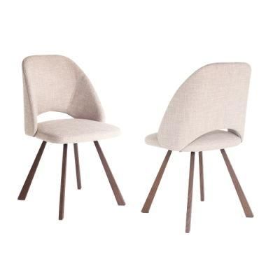 New Style Heat Transfer Metal Legs Fabric Dining Chair