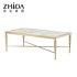 Metal Golden Gold Stainless Steel Tea Table Living Room Home Furniture White Marble Square Luxury Coffee Table Modern Center Table