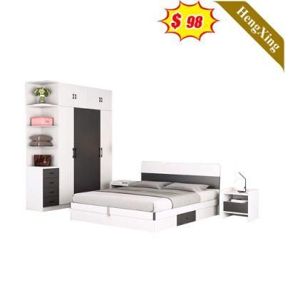 Luxury Wholesale High Headboard Clothes Wardrobe Foam Mattress Wall Bed Modern Simple Bedroom Furniture Set