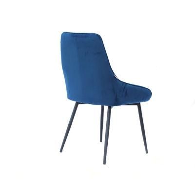 Luxury Nordic Home Living Room Furniture Bedroom Furniture Velvet Fabric Seat Steel Dining Chair for Outdoor Banquet Garden