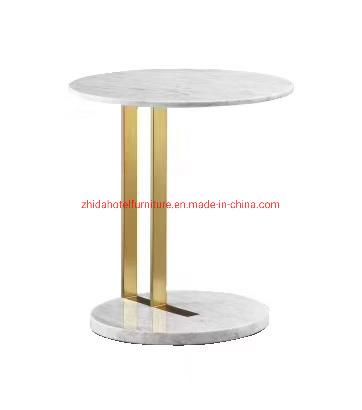 Leisure Home Furniture Living Room Round Marble Top Stainless Steel Center Table Coffee Shop Hotel Side End Tea Table