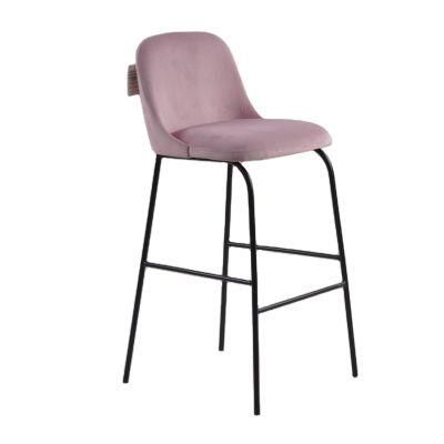 2021 High Restaurant Kitchen Design Modern High Velvet Bar Stool Chairs