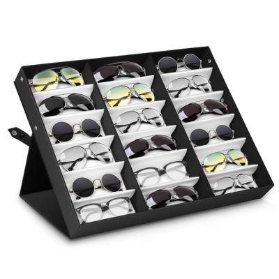 18 Piece Sunglass Eyewear Glasses Display Tray Case Stand