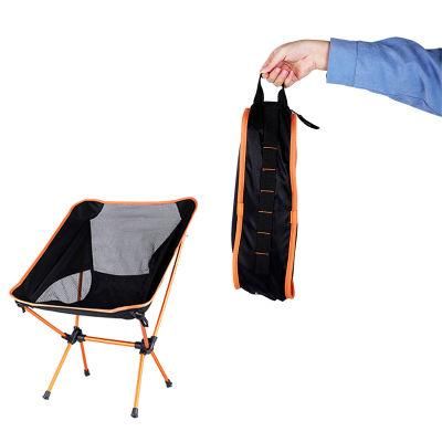 Factory Outdoor Portable Adult Folding Moon Chair Ultralight Beach Camping Folding Chairs with Cup Holder &amp; Carry Bag