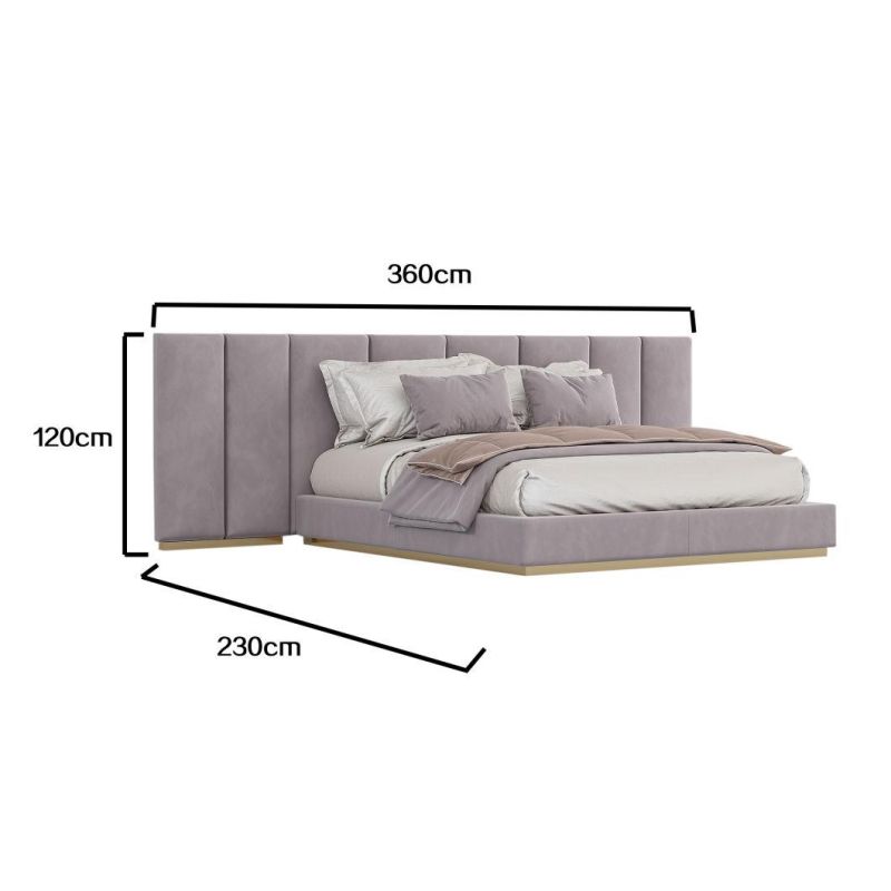 High Rebound Mattress Fabric Bedroom Furniture Luxury King Size Bed by Lizz Manufacture