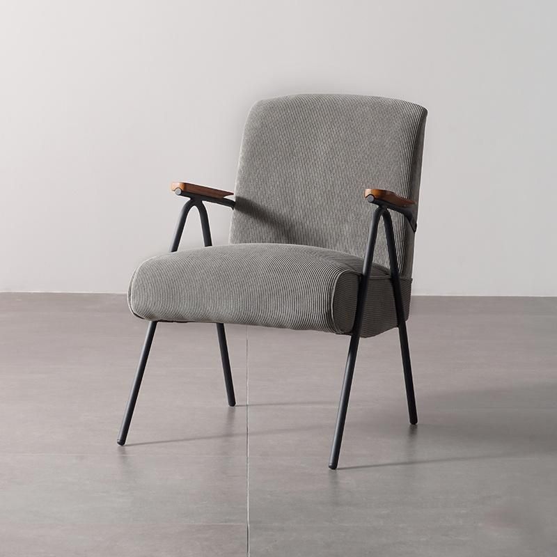 2020 Modern Designer Metal Grey Fabric Leisure Armchair Chair