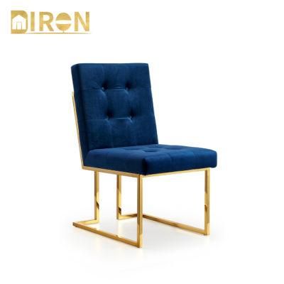 2022 Modern Simple Design Gold Metal Stainless Steel Dining Chair