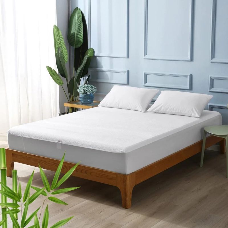 3D Air Bamboo Polyester Fabric Waterproof Ultra Soft Protector Cover Breathable Noiseless Bed Mattress Pad