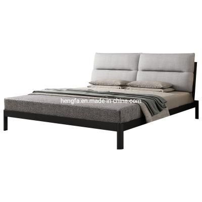 Factory Fabric Cushion Stainless Steel Furniture Headbord King Bed