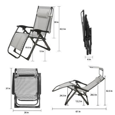 Adjustable Outdoor Zero Gravity Folding Lounge Chair Sunshade Canopy Patio Reclining Travel Beach Pool Chairs